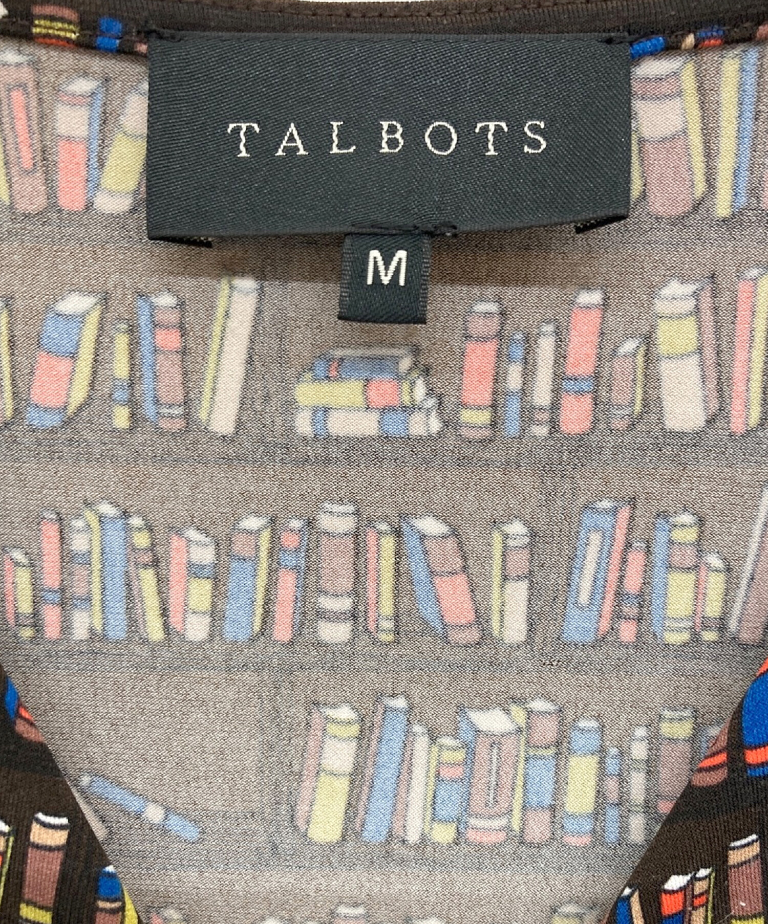 中古・古着通販】talbots (タルボット) 本棚柄ワンピース ブラウン ...