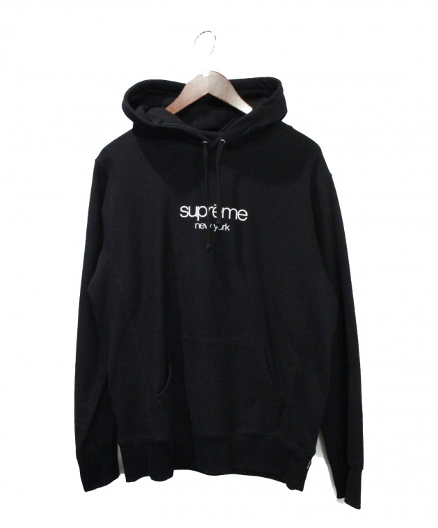 Supreme (シュプリーム) Classic Logo Hooded Sweatshirt ブラック サイズ:S