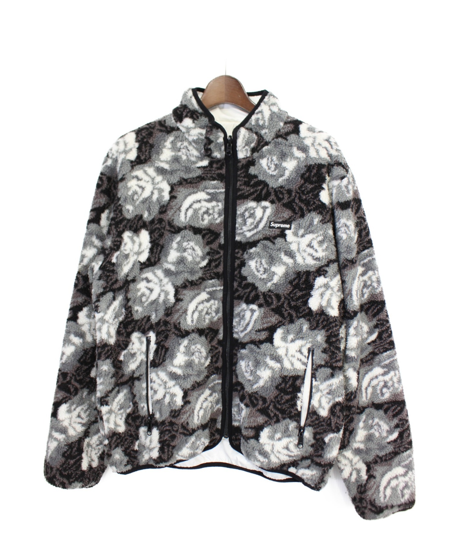 Supreme (シュプリーム) Roses Sherpa Fleece Jacket グレー サイズ:L