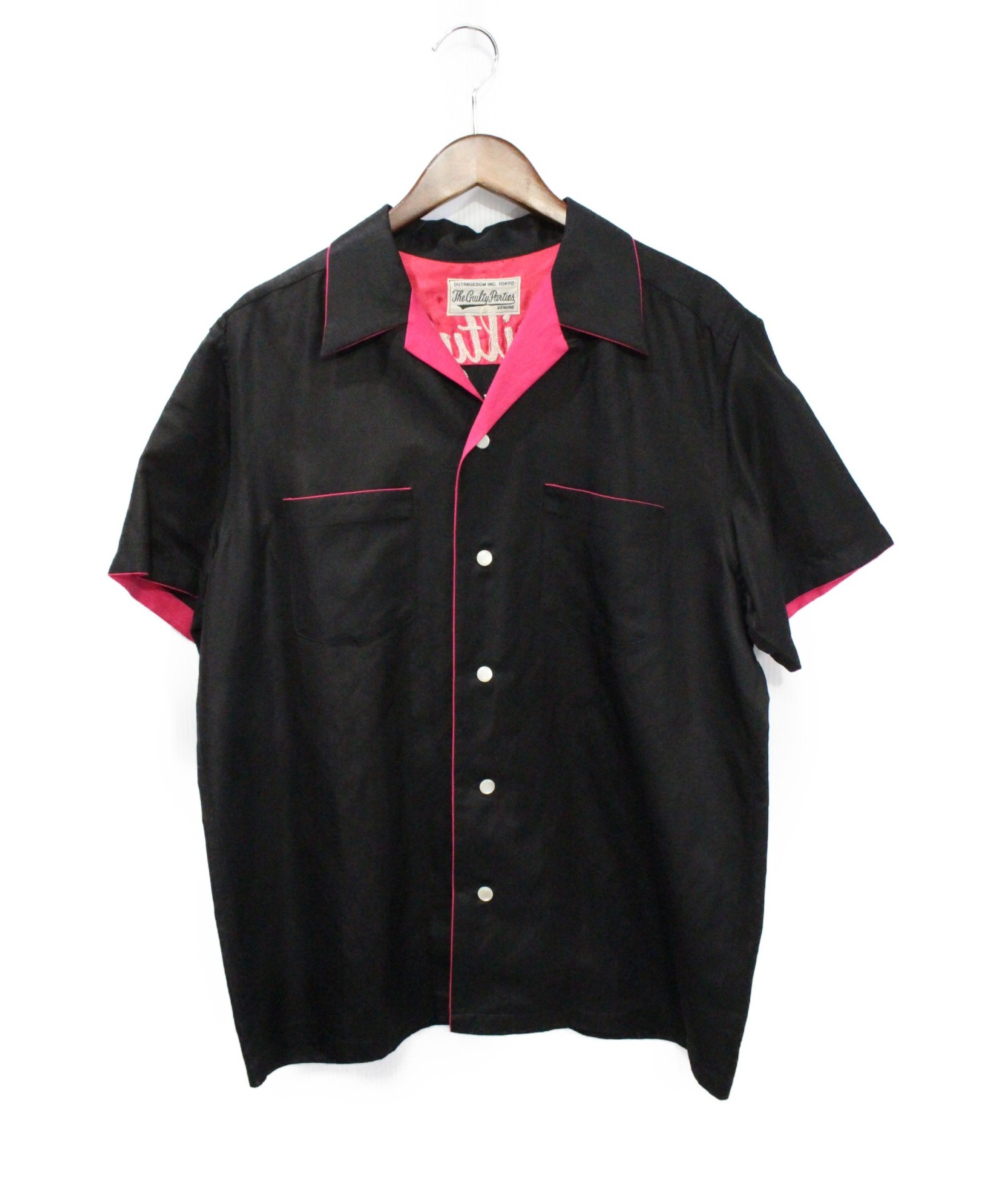 WACKO MARIA (ワコマリア) マリア刺繍オープンカラーシャツ ブラック サイズ:XL