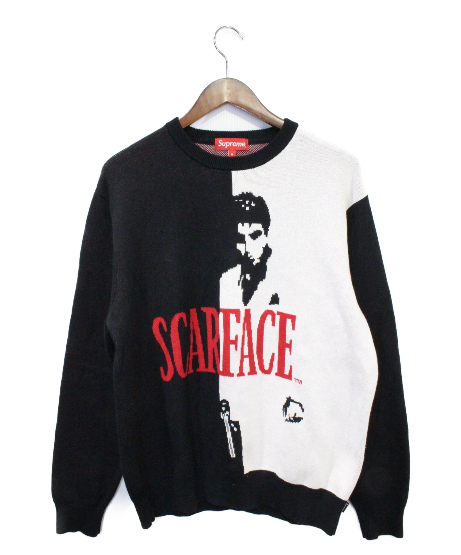 Supreme (シュプリーム) Scarface Sweater ホワイト×ブラック サイズ:M