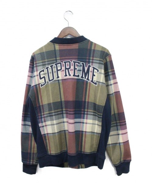 Supreme 14aw Plaid Snap Front Sweat