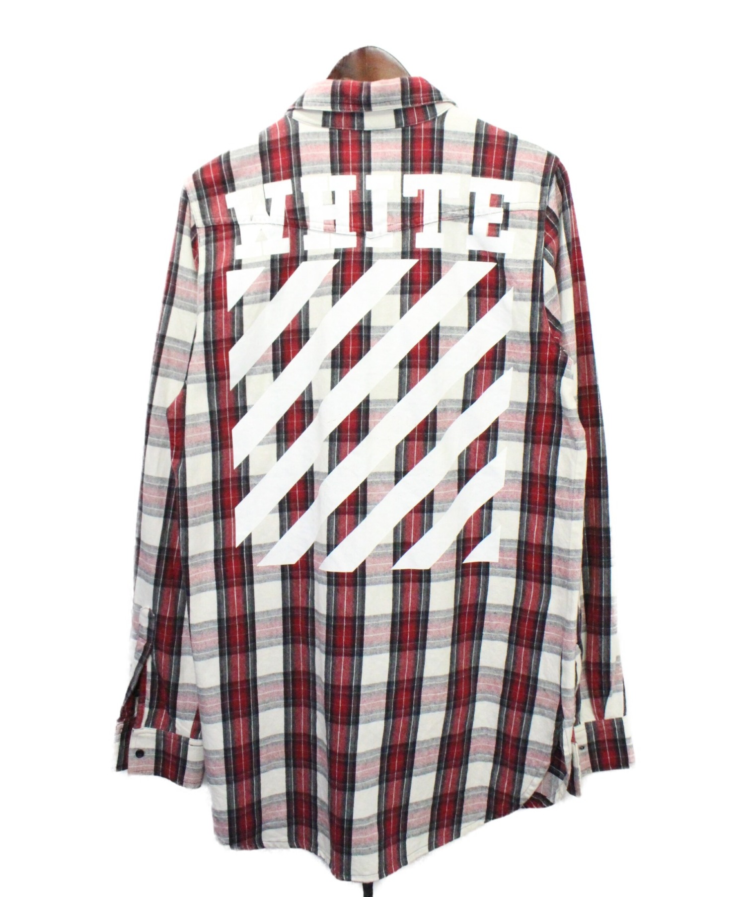 OFFWHITE (オフホワイト) チェックシャツ レッド サイズ:XS