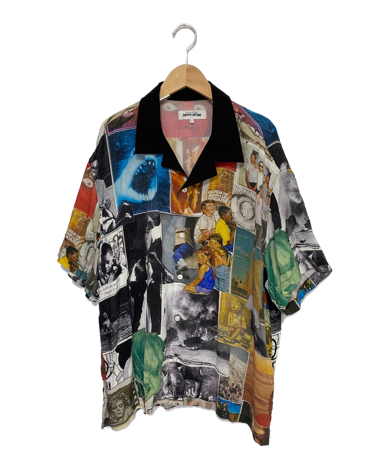 fucking awesome collage rayon shirt L