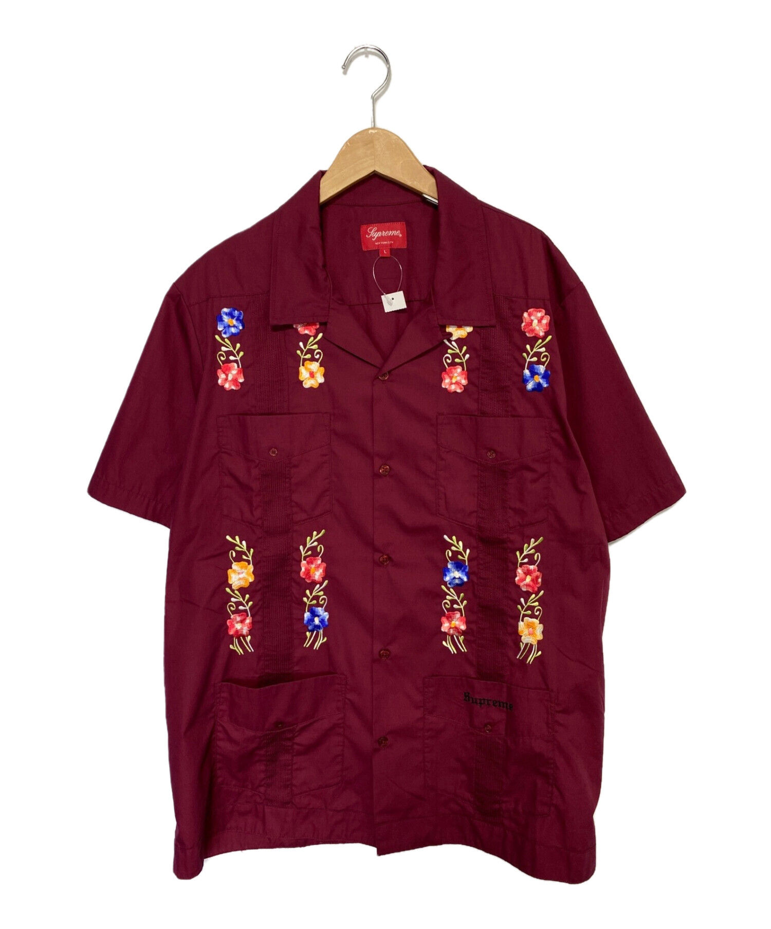 【黒S】Supreme Flowers Guayabera S/S Shirt