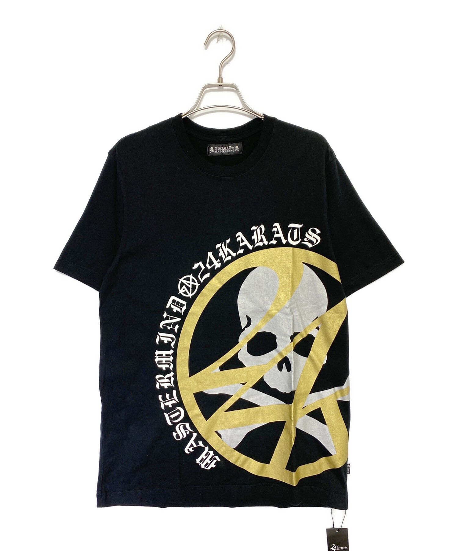 MASTERMIND JAPAN x 24karats old english logo Tee サイズL BLACK 黒  