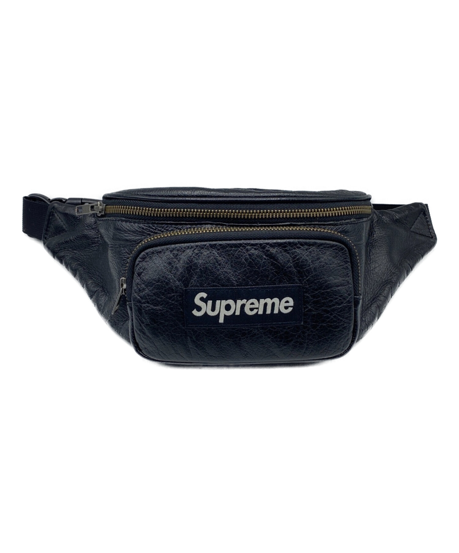 17SS supreme leather waist bag レザー