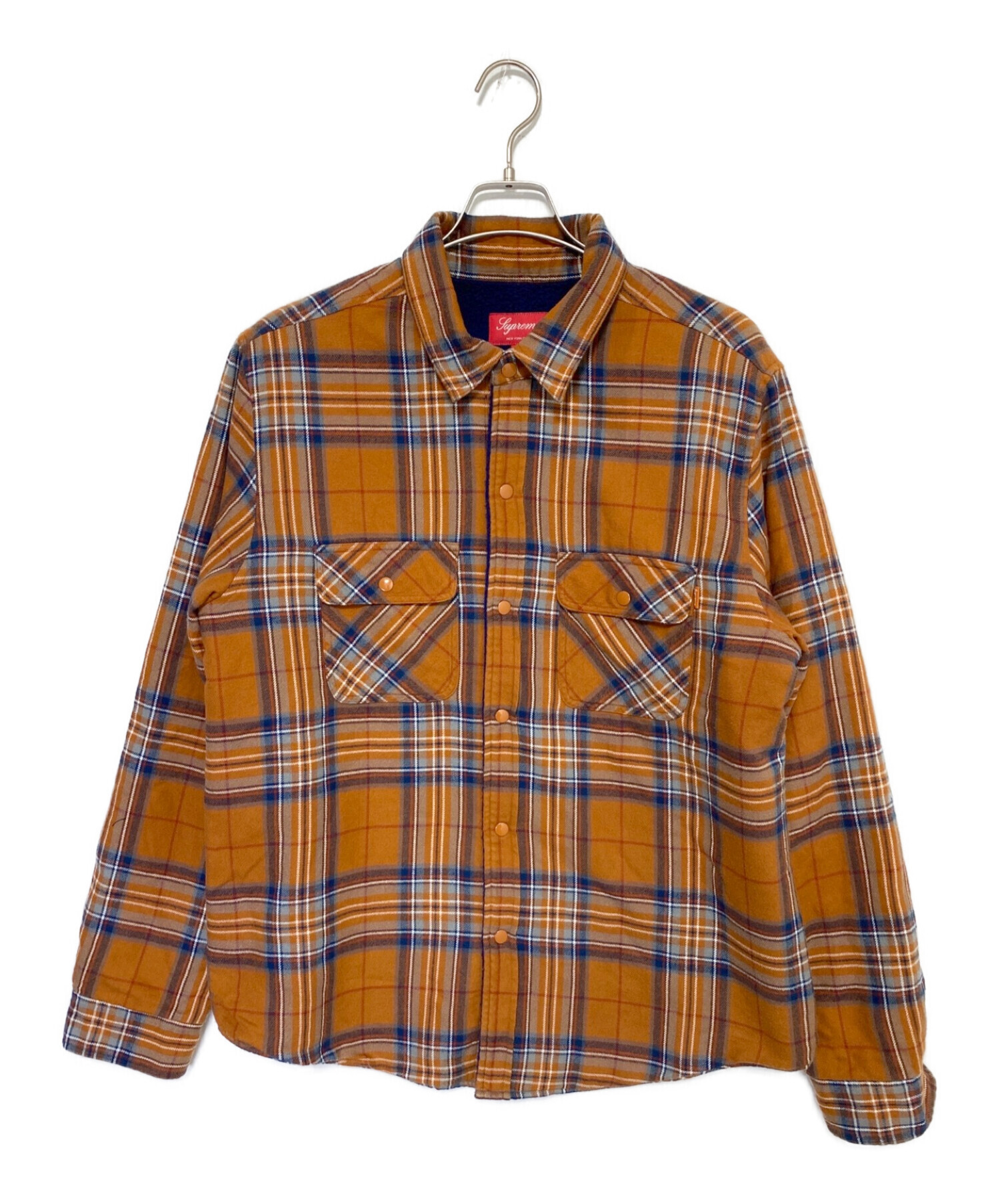 SUPREME (シュプリーム) Pile Lined Plaid Flannel Shirt ブラウン サイズ:L