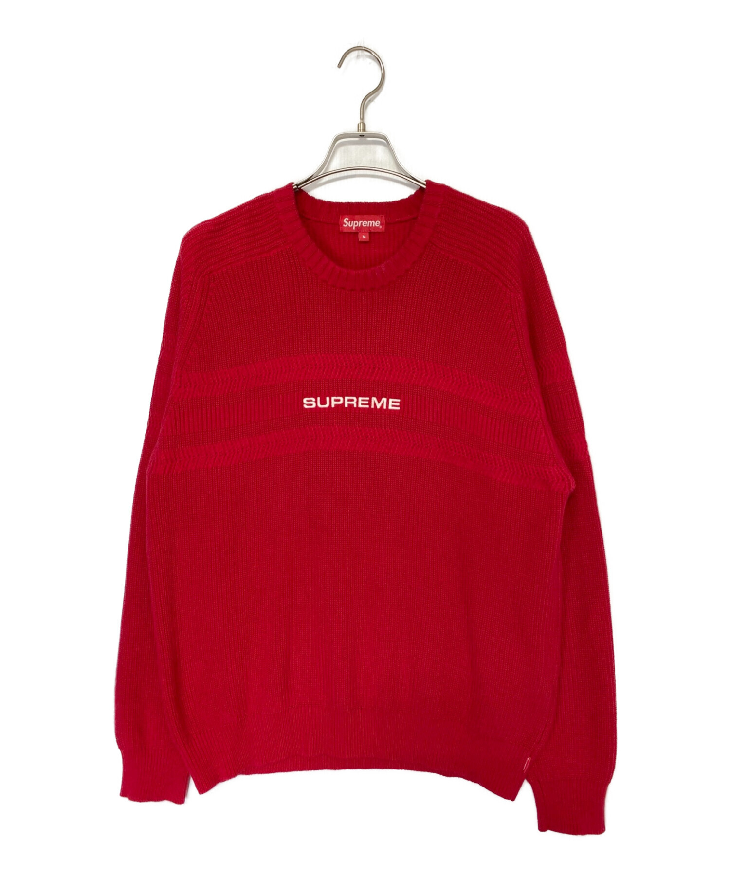 SUPREME (シュプリーム) Chest Stripe Raglan Sweater レッド サイズ:M