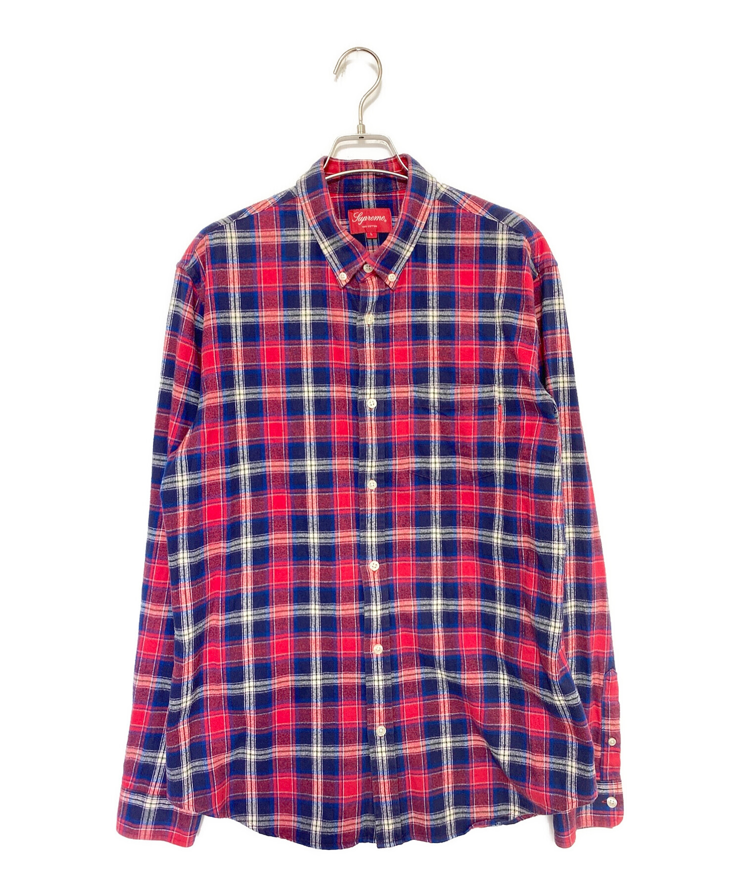 SUPREME (シュプリーム) チェックシャツ レッド サイズ:L