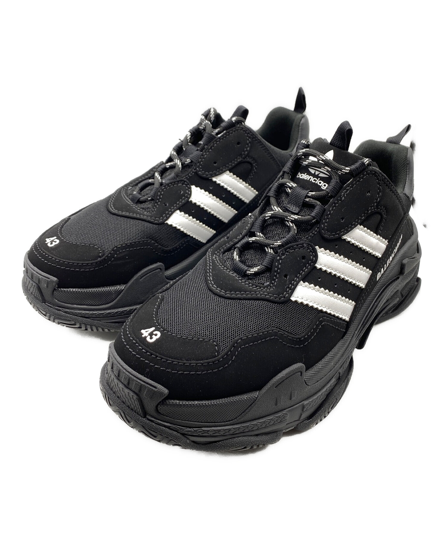 BALENCIAGA (バレンシアガ) adidas (アディダス) TRIPLE S ブラック サイズ:43 / 28.5cm （US10）