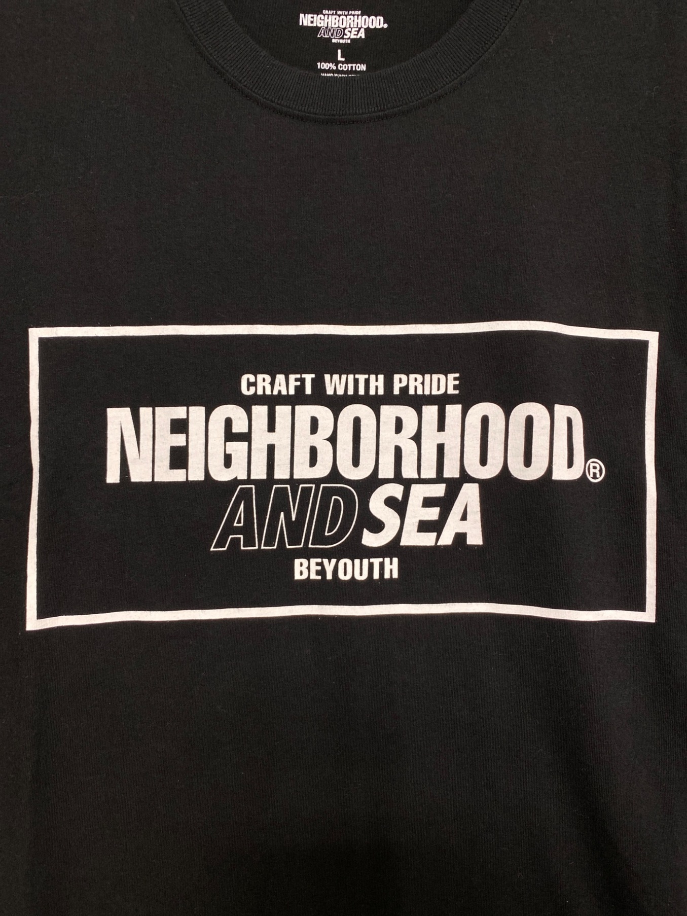 WIND AND SEA (ウィンダンシー) NEIGHBORHOOD (ネイバーフッド) プリントTシャツ ブラック サイズ:L