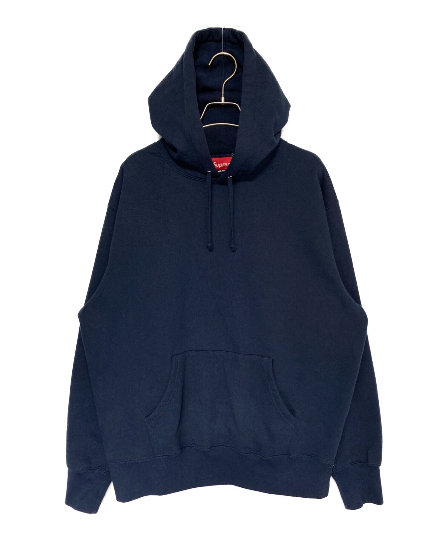 SUPREME (シュプリーム) satin applique hooded sweatshirt ネイビー サイズ:M