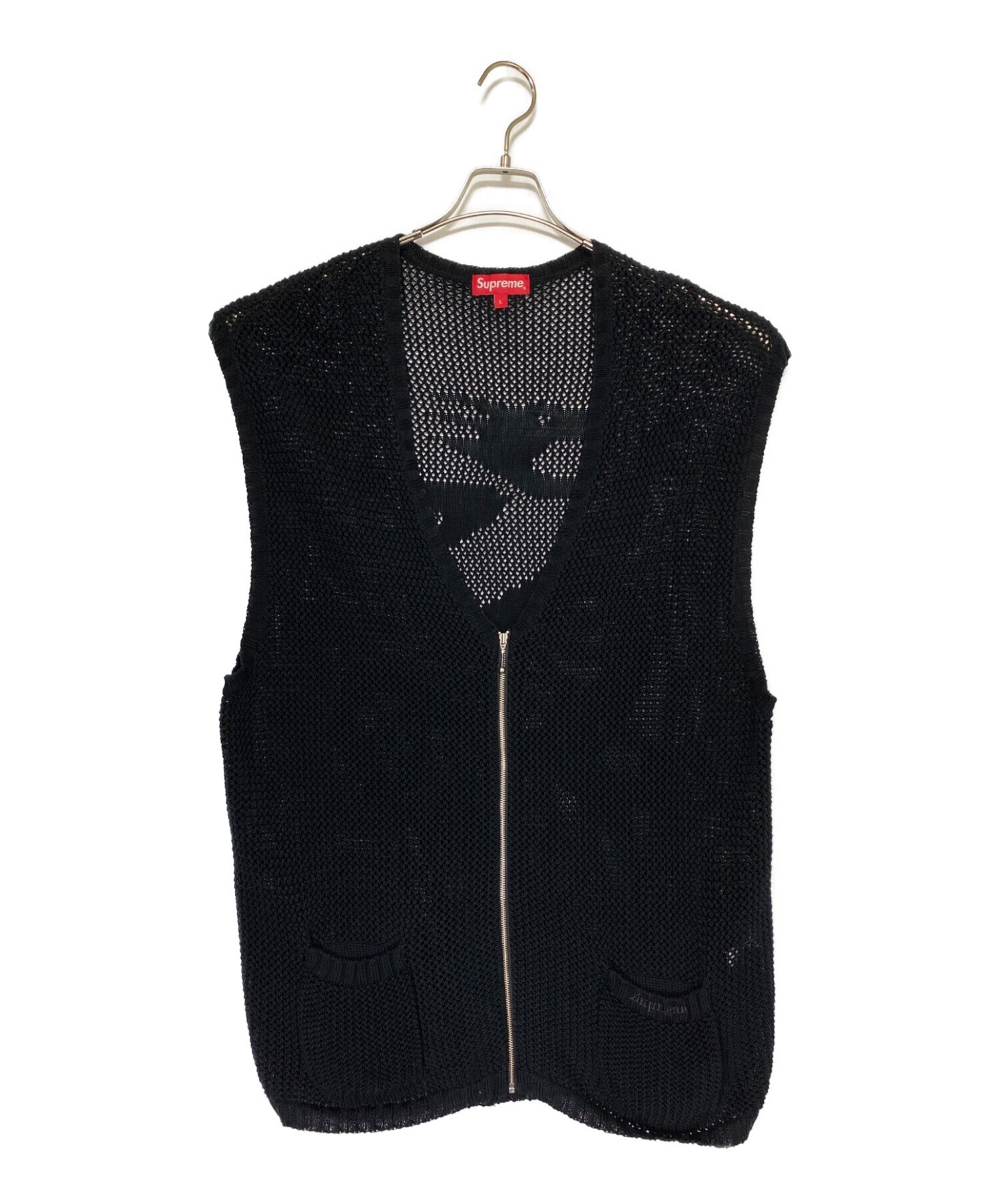 Supreme Dragon Zip Up Sweater Vest 黒　M