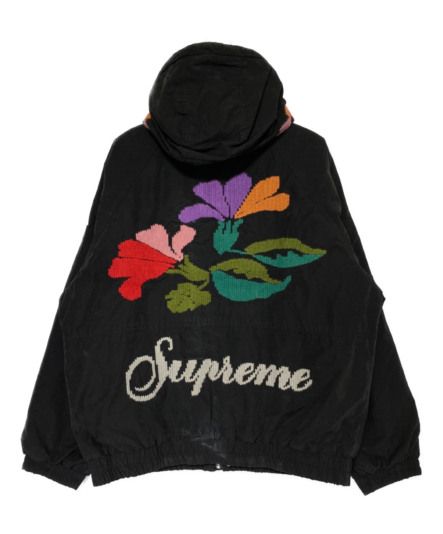 supreme Needlepoint Hooded Jacket 黒 Ⅼサイズ