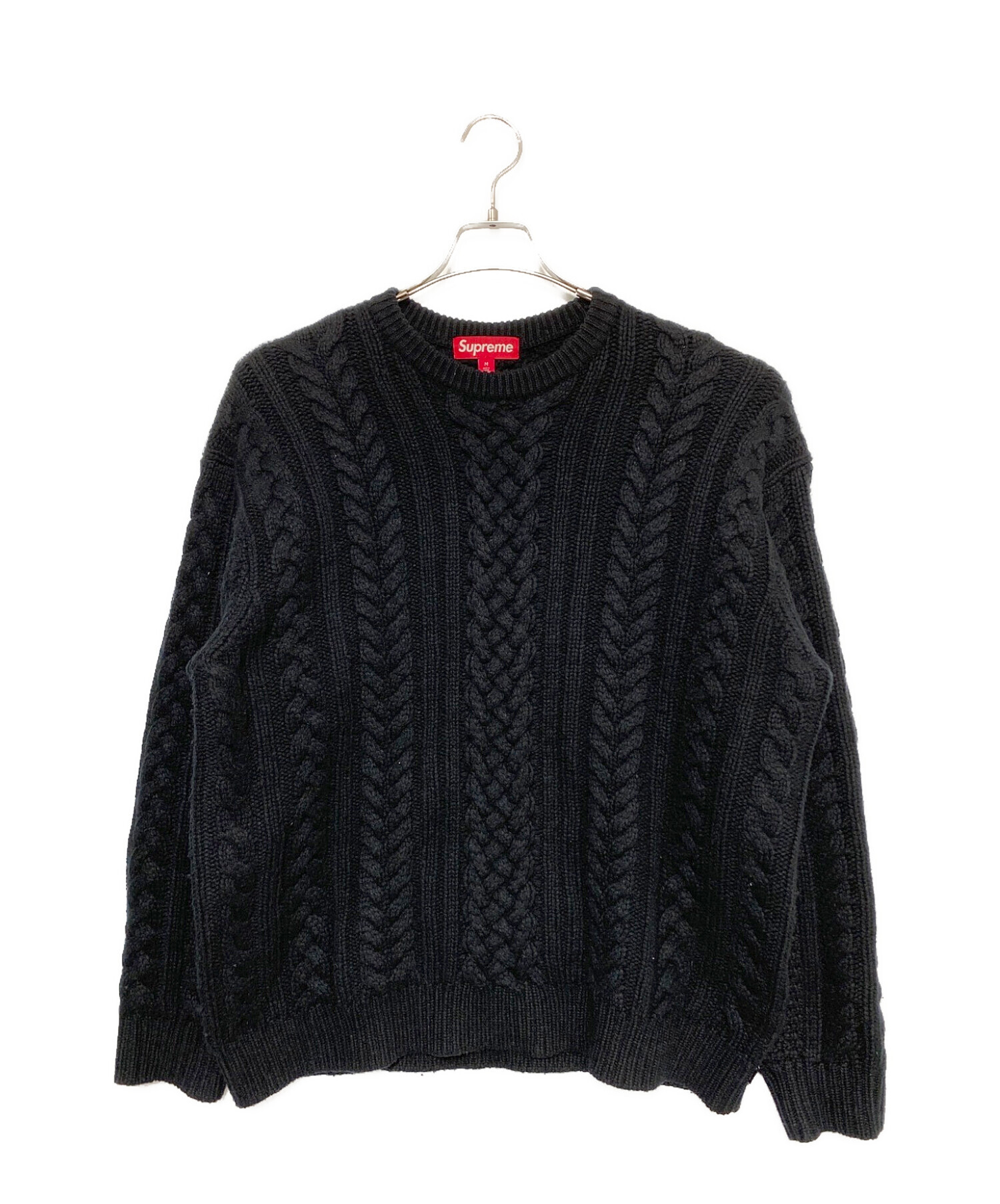 SUPREME (シュプリーム) Applique Cable Knit Sweater ブラック サイズ:M