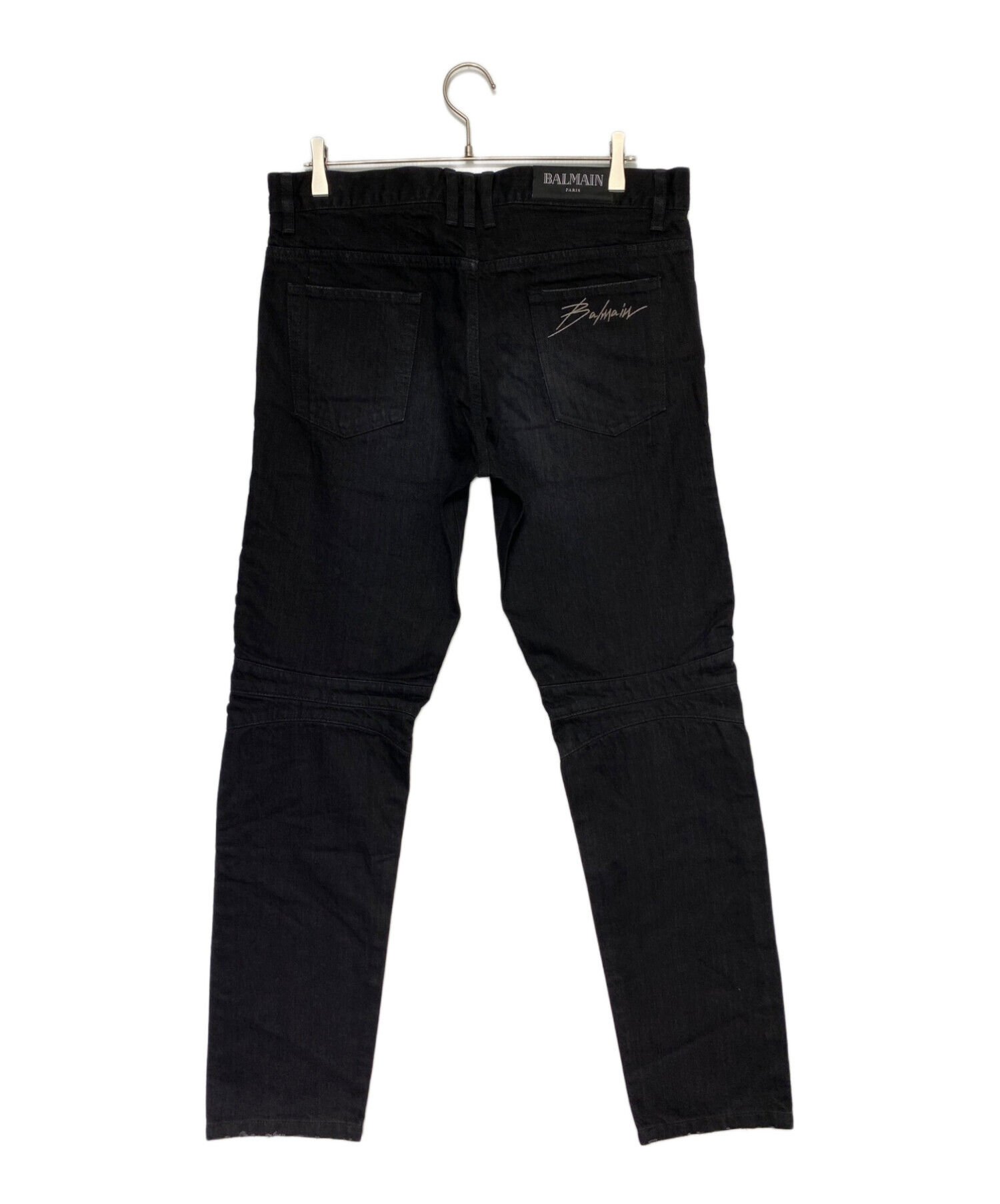 中古・古着通販】BALMAIN (バルマン) バイカーデニムパンツ ブラック 
