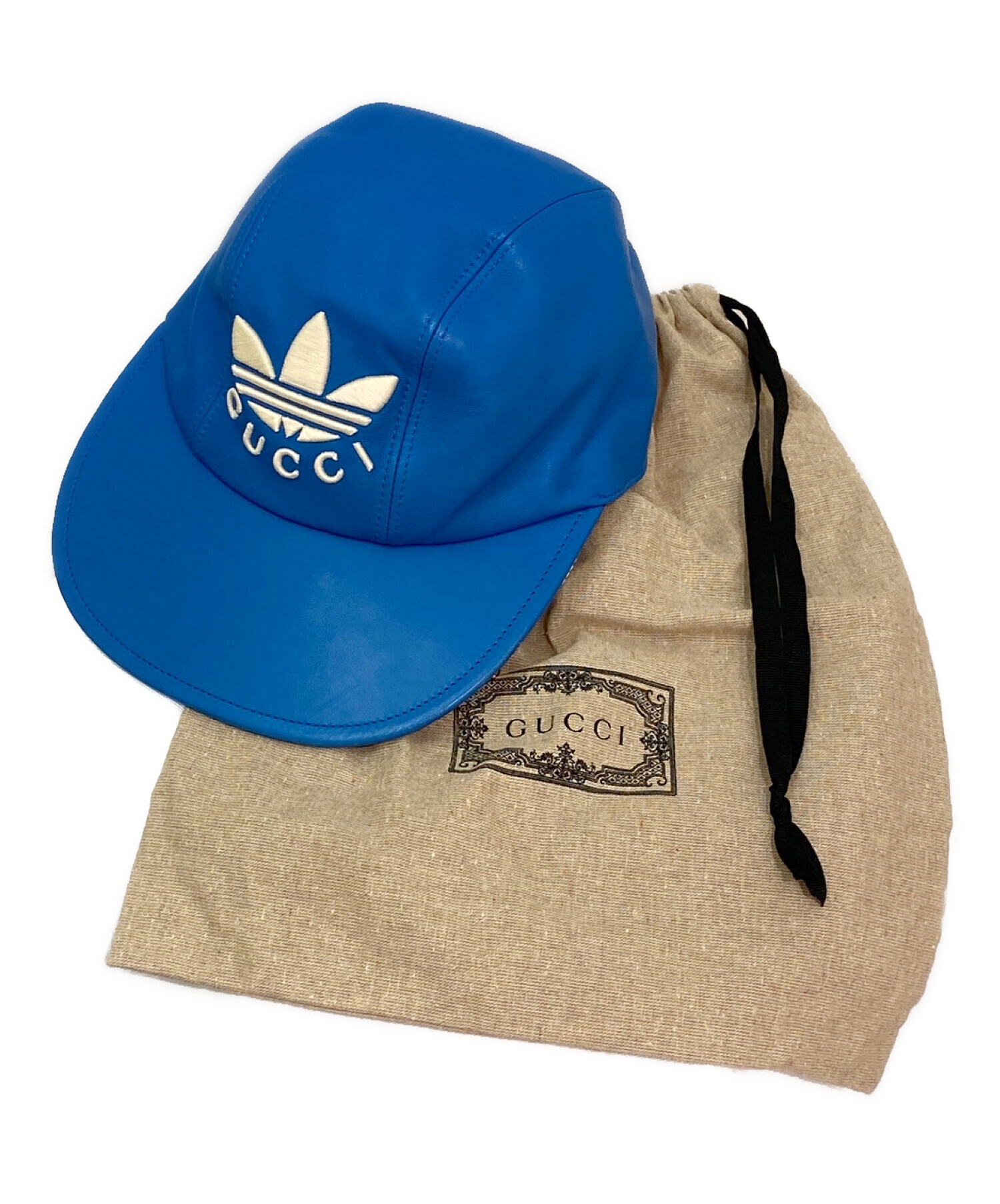 グッチアディダスベールボールキャップブルー新品未使用サイズM