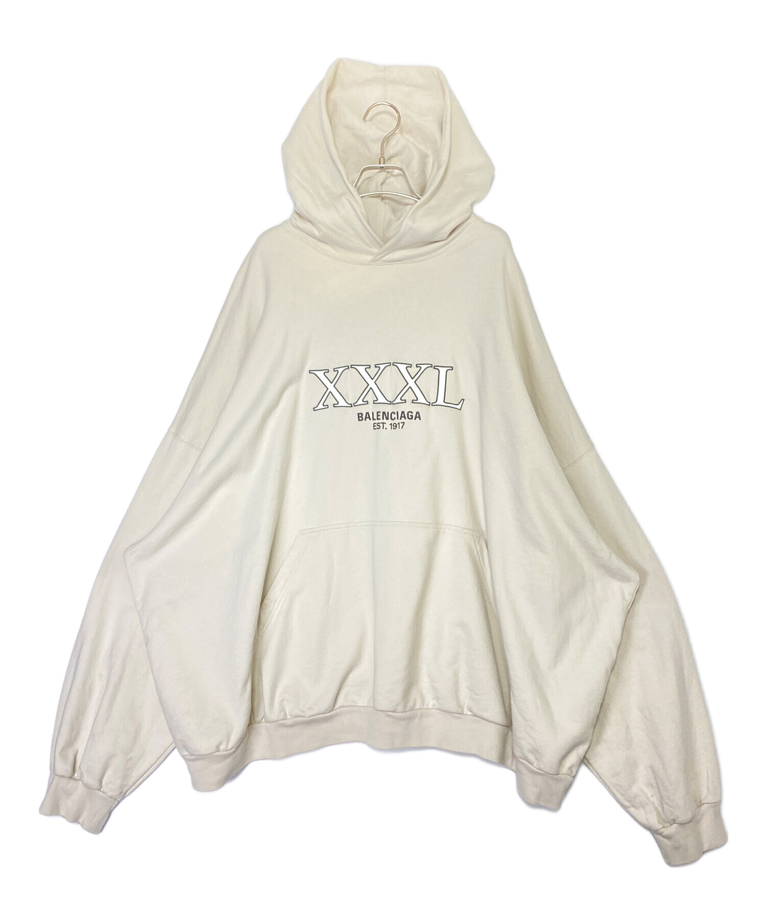 中古・古着通販】BALENCIAGA (バレンシアガ) XXXL Hoodie アイボリー 