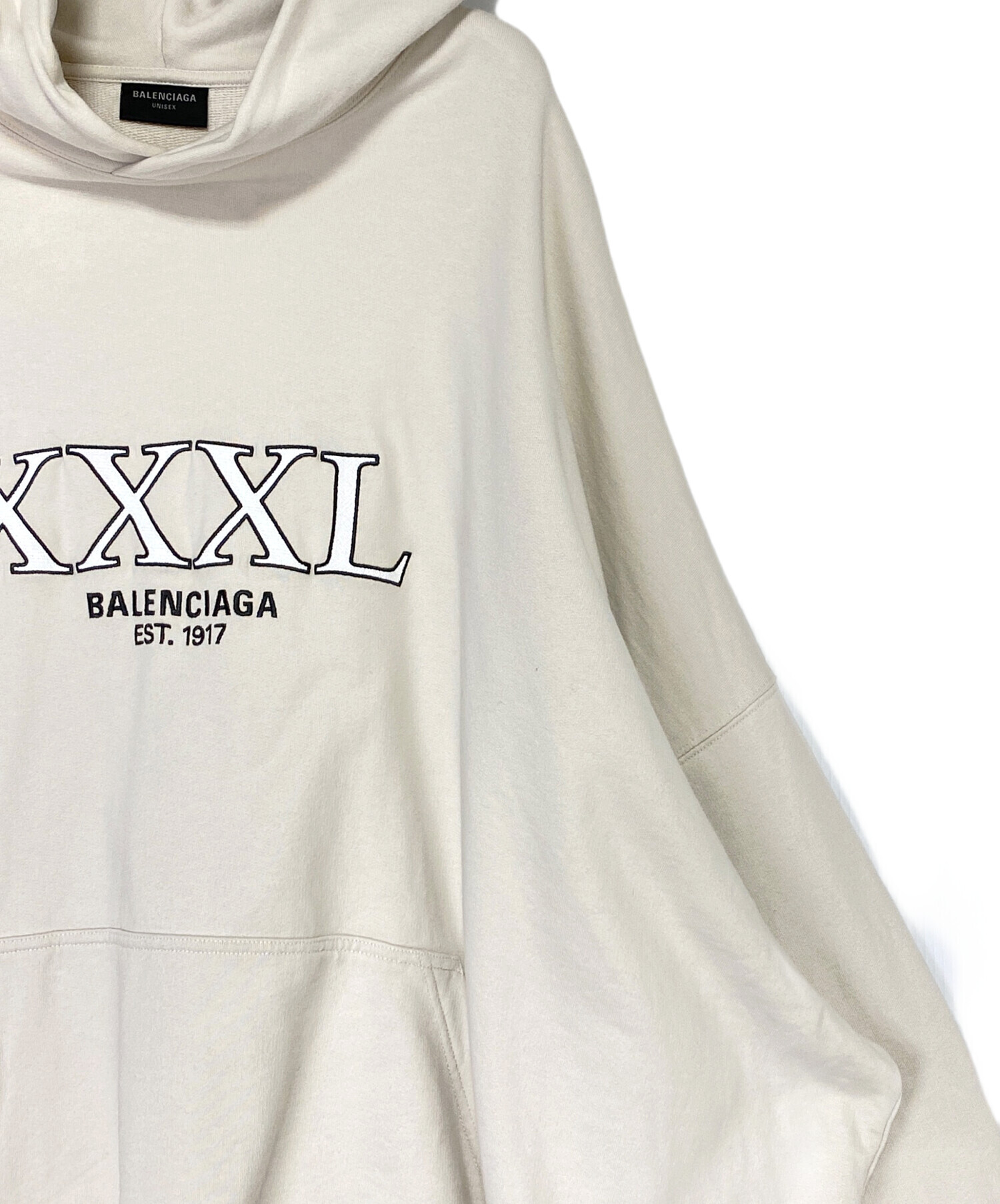 BALENCIAGA プルオーバーパーカー Balenciaga Oversize Spray Bleach Print Logo Dark Blue Hoodie | eBay