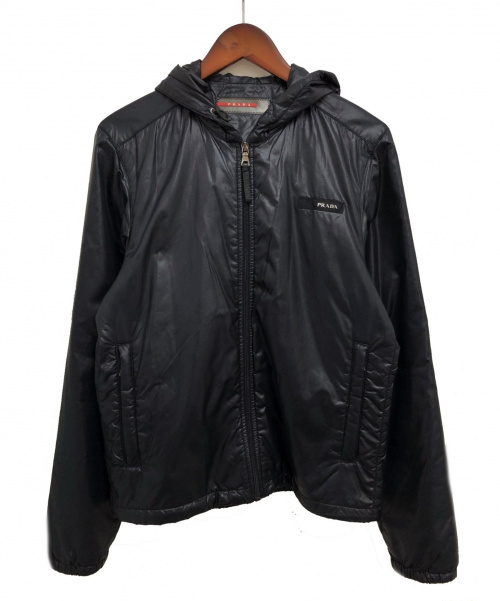 PRADA 希少54サイズ XL ナイロン マウンテンパーカー 三角プレートロゴ