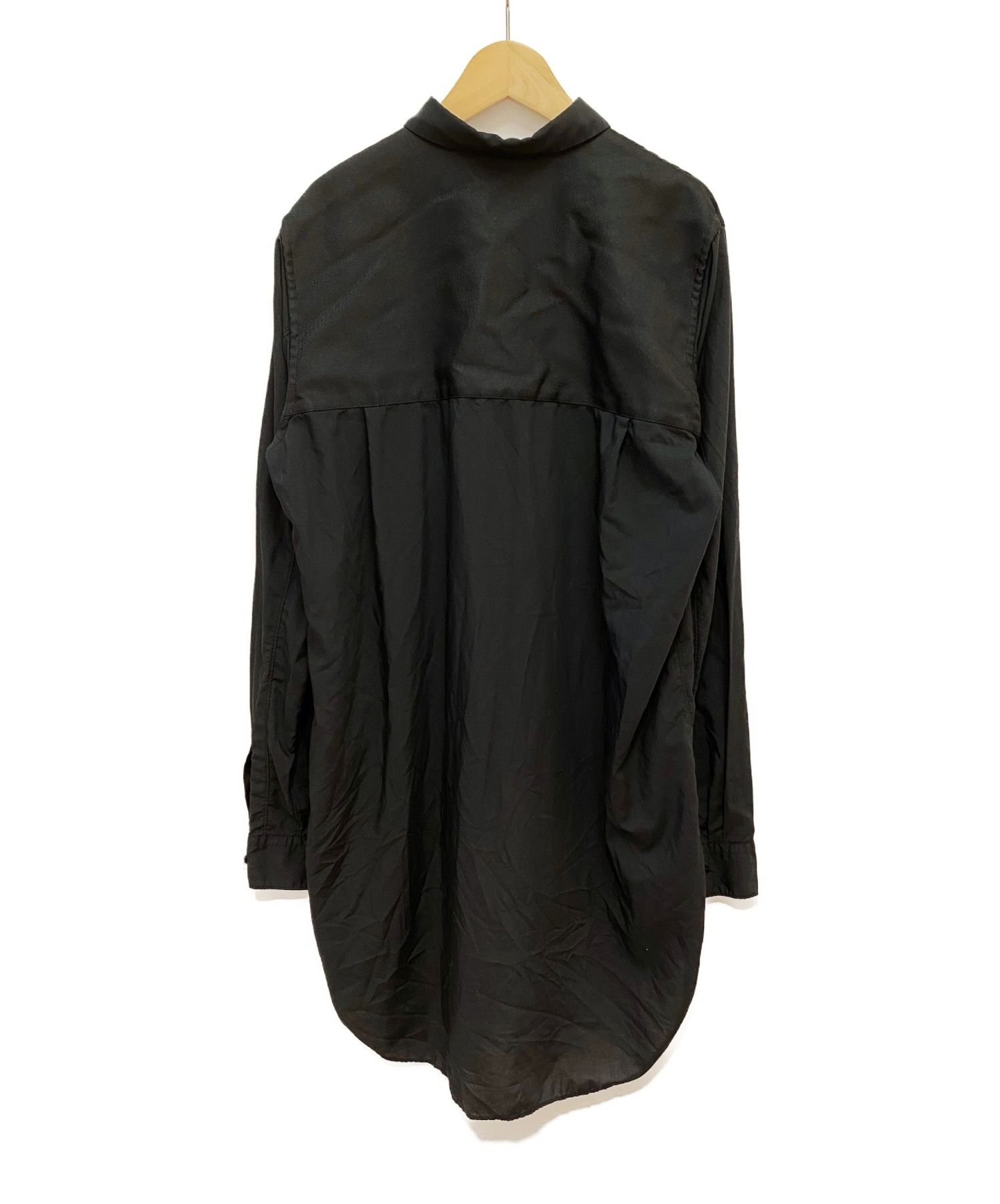 BLACK COMME des GARCONS (ブラックコムデギャルソン) 切替ロングシャツ ブラック サイズ:L