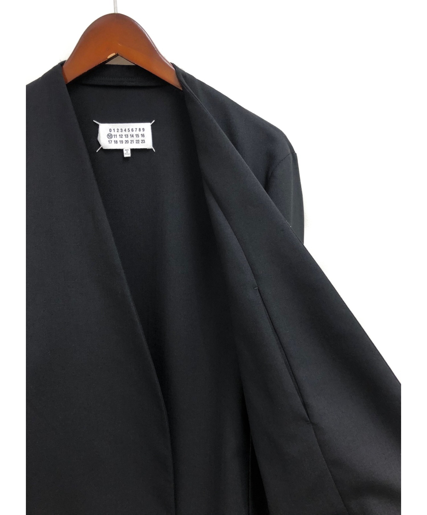 Maison Margiela (メゾンマルジェラ) ノーカラージャケット ブラック サイズ:46