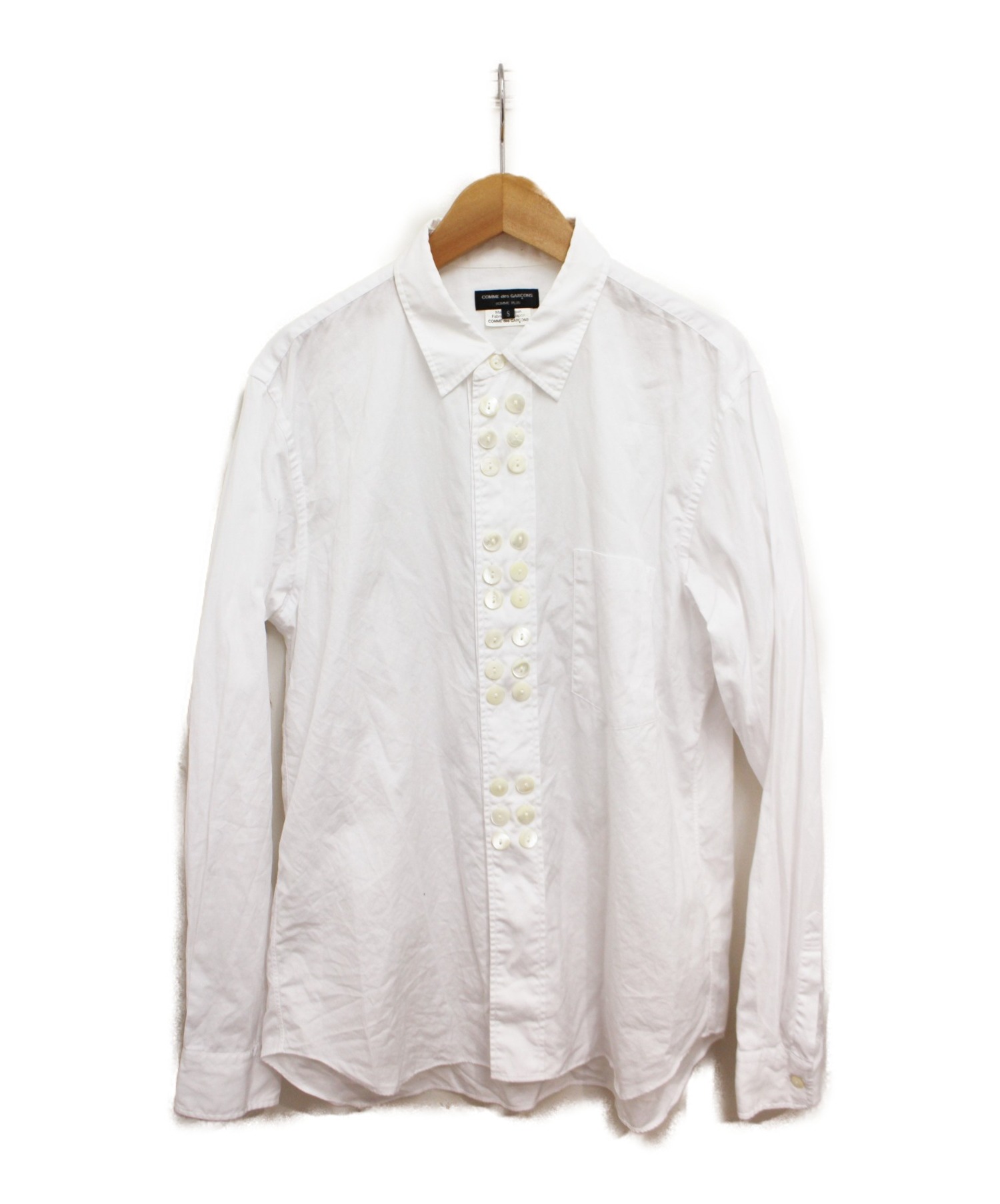 COMME des GARCONS Homme Plus (コムデギャルソンオムプリュス) ボタンデザインシャツ ホワイト サイズ:S