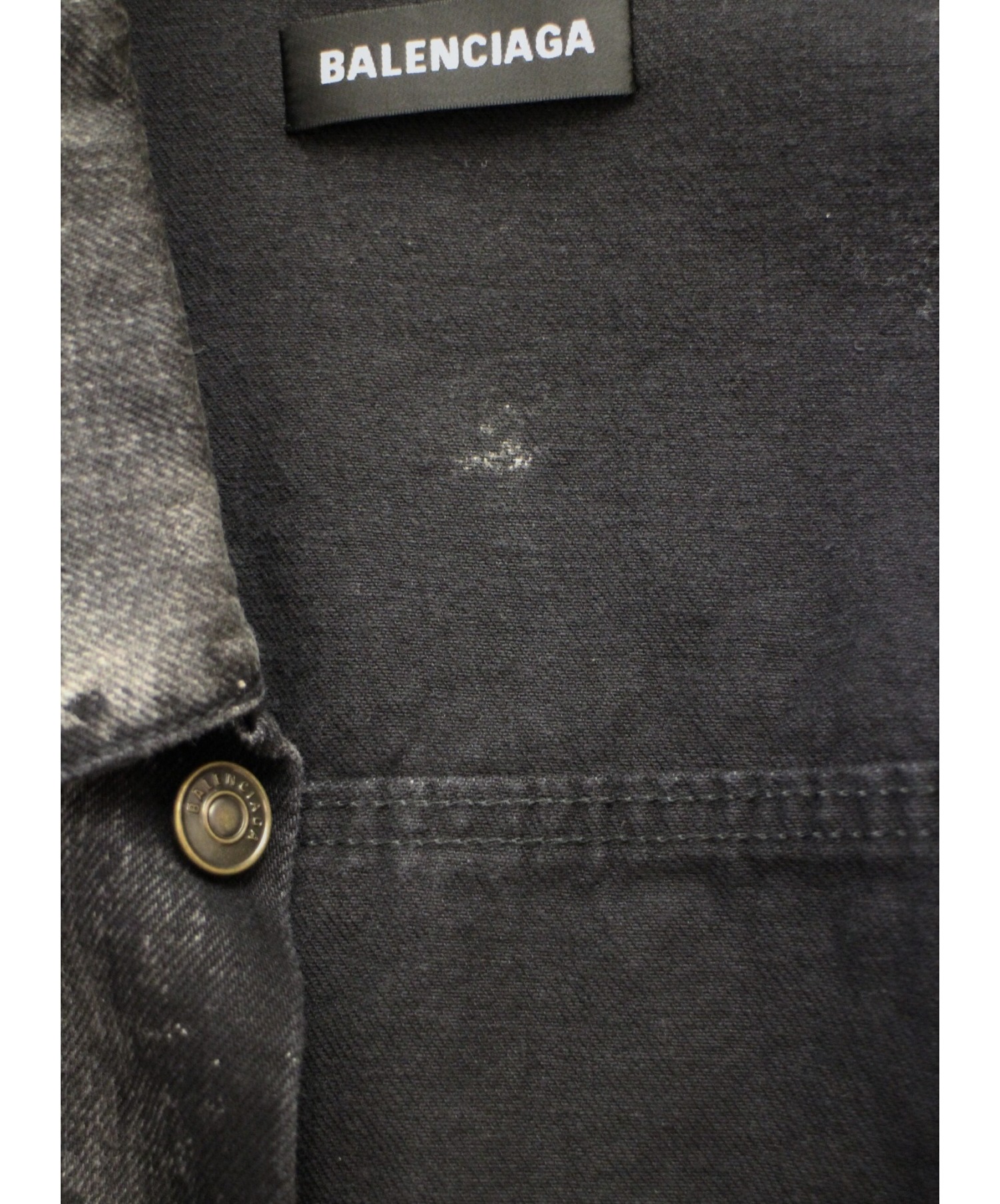 BALENCIAGA (バレンシアガ) ペイントデニムジャケット ブラック サイズ:46