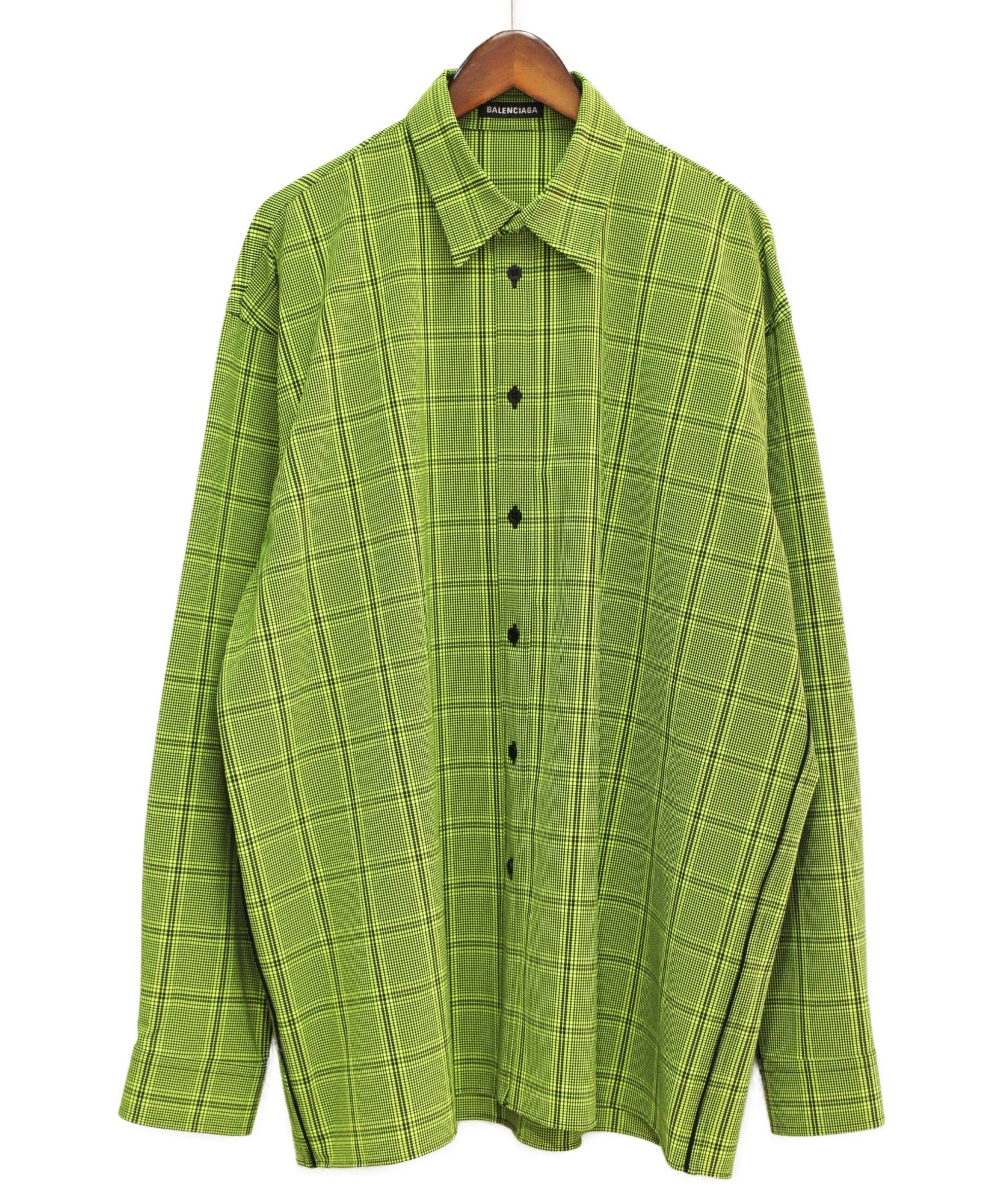 バレンシアガBALENCIAGAドレスシャツ37美バックロゴオーバーサイズ