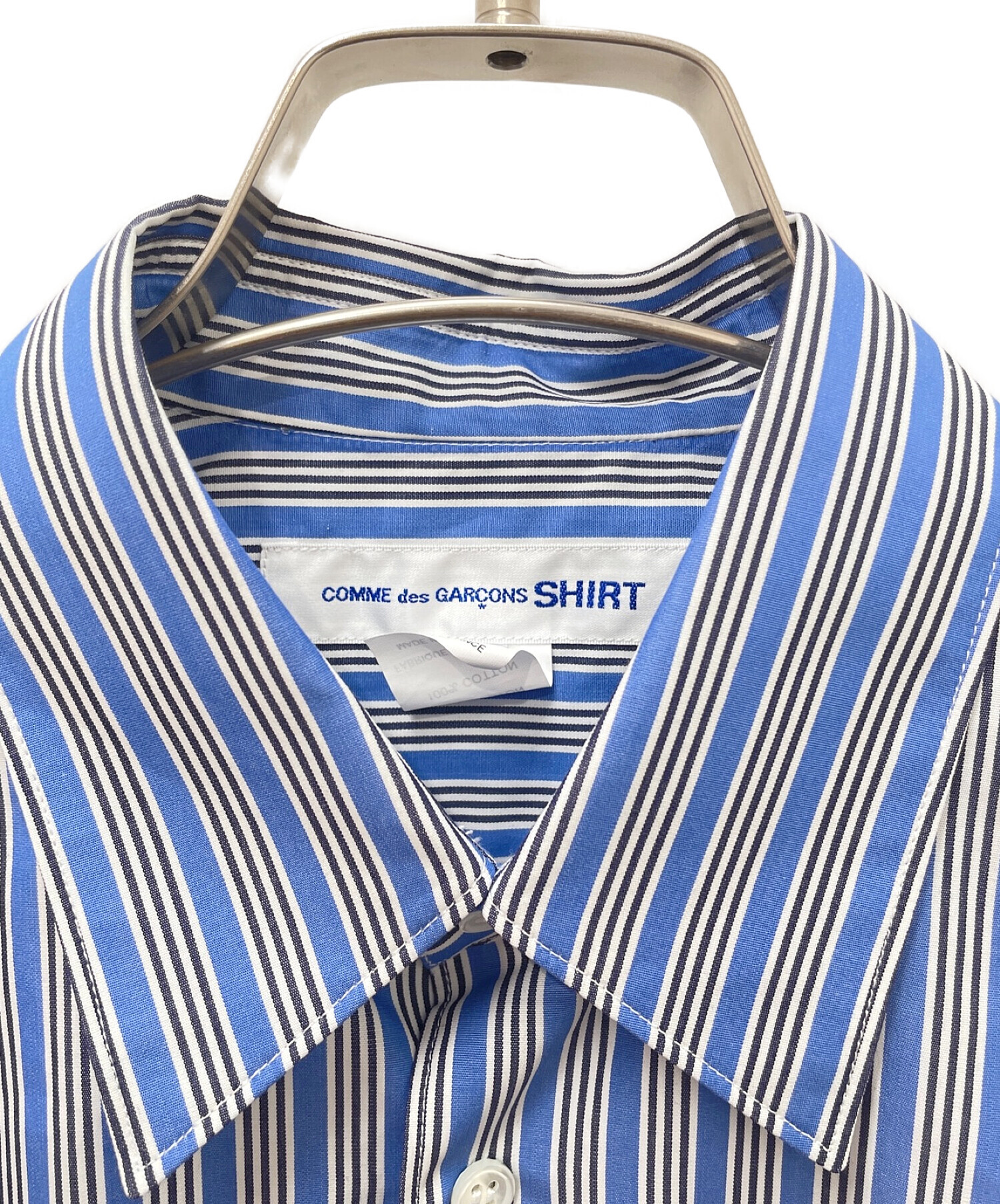 COMME des GARCONS SHIRT コムデギャルソンシャツ ストライプシャツ ブルー サイズ:XS