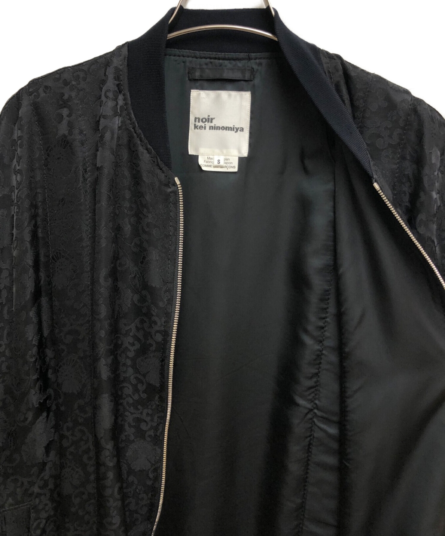 noir kei ninomiya (ノワール ケイ ニノミヤ) ロングMA-1ジャケット ブラック サイズ:S