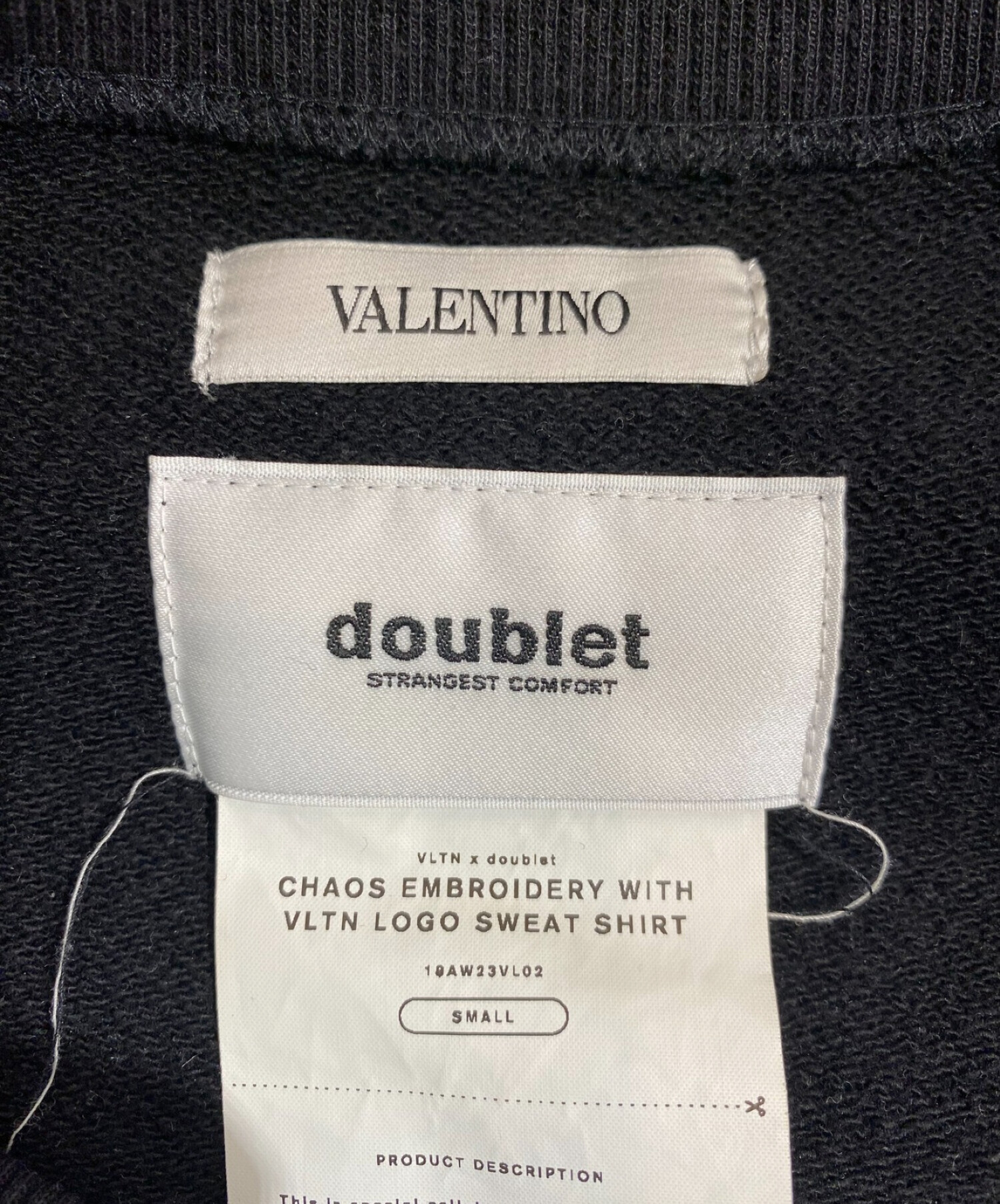 doublet (ダブレット) ×VALENTINO エンブロイダリースウェット ブラック サイズ:S