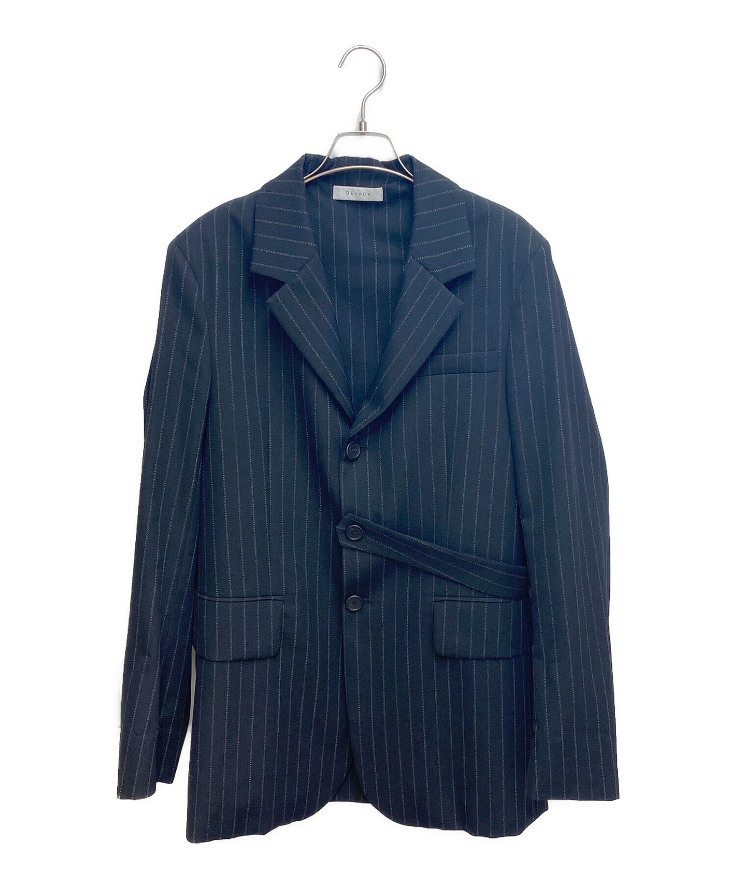 DELADA (デラダ) chalk striped wool blazer jacket ブラック サイズ:44