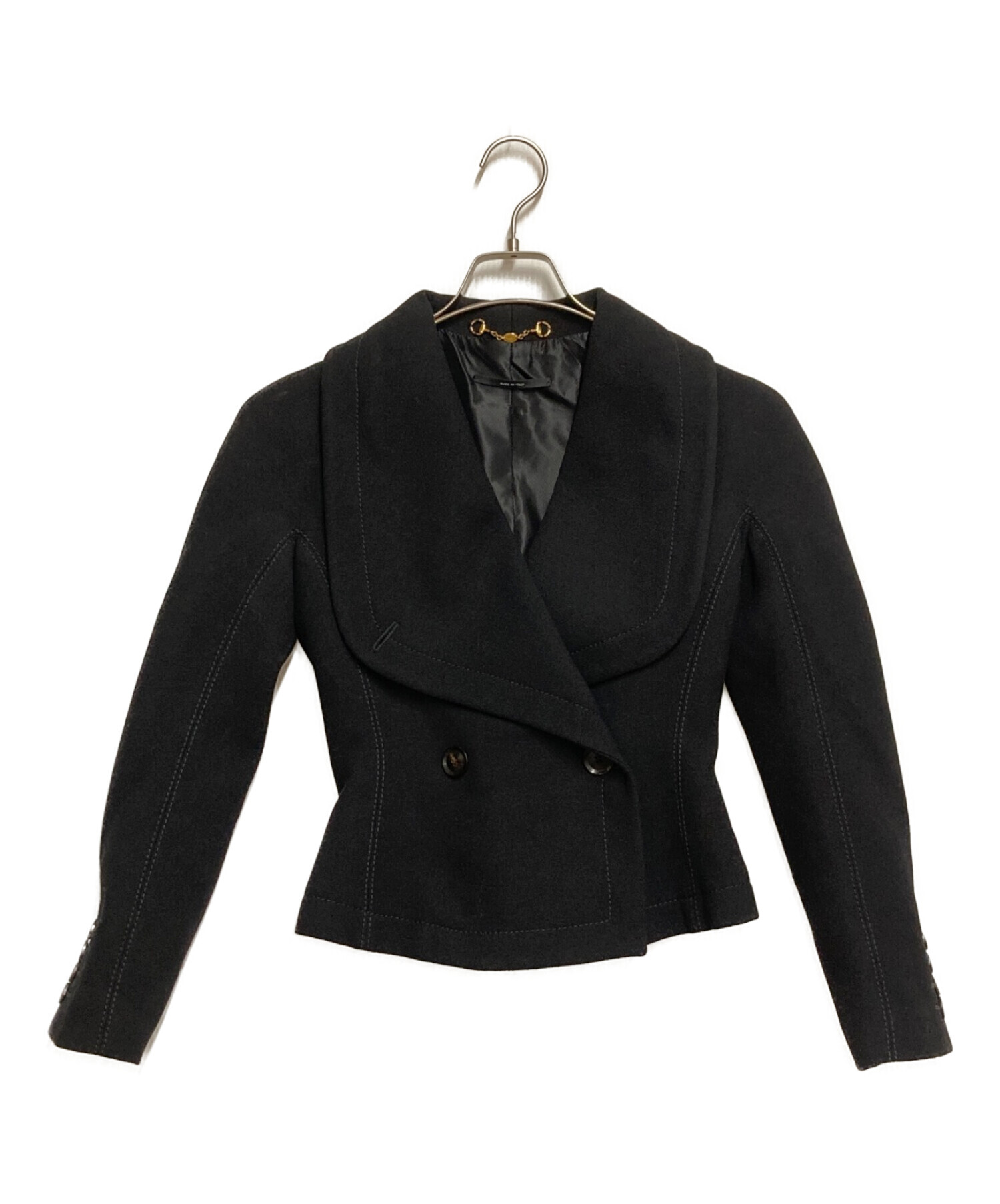 中古・古着通販】GUCCI (グッチ) ショールカラージャケット ブラック 