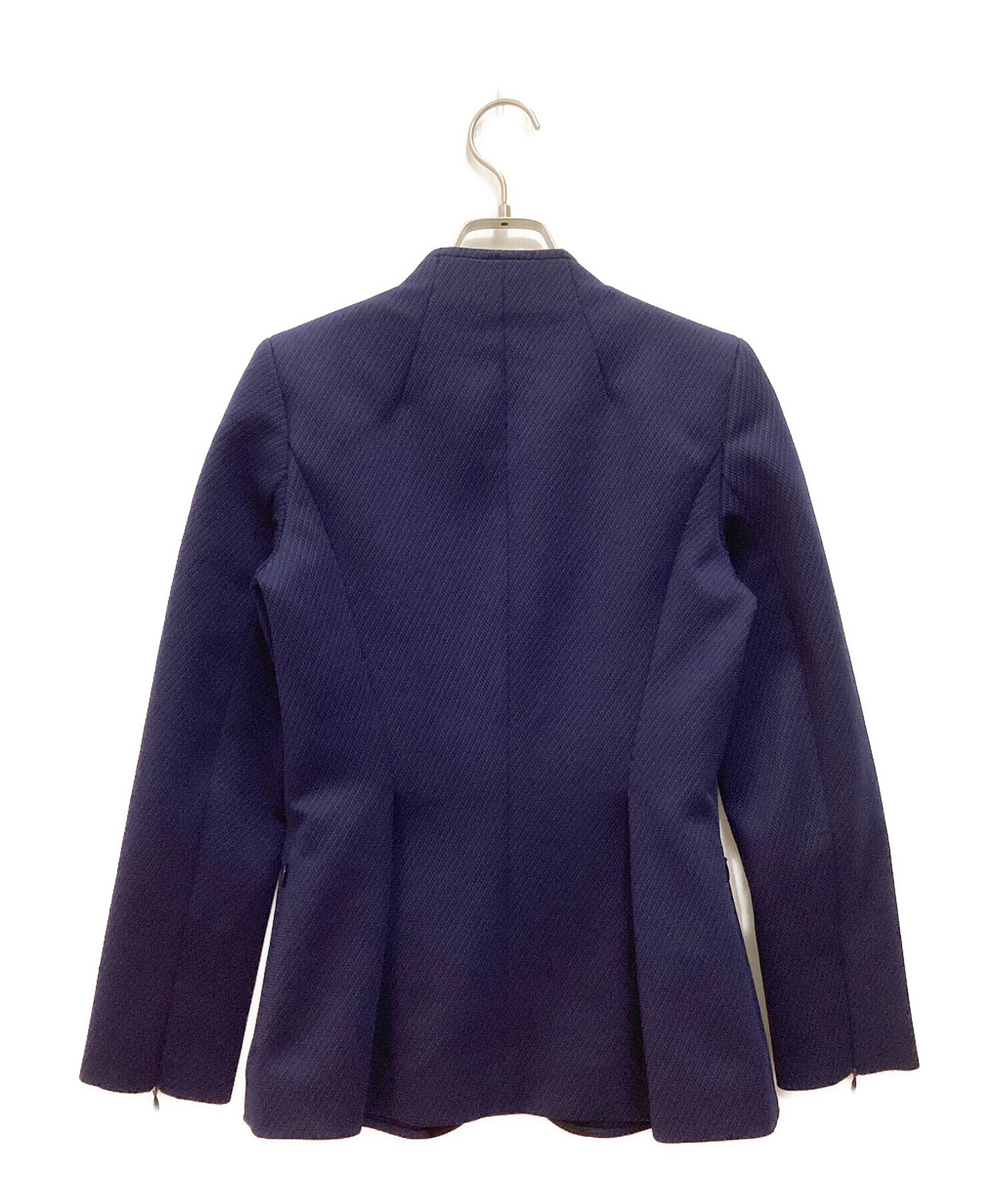 中古・古着通販】ESCADA (エスカーダ) ノーカラージャケット ネイビー 