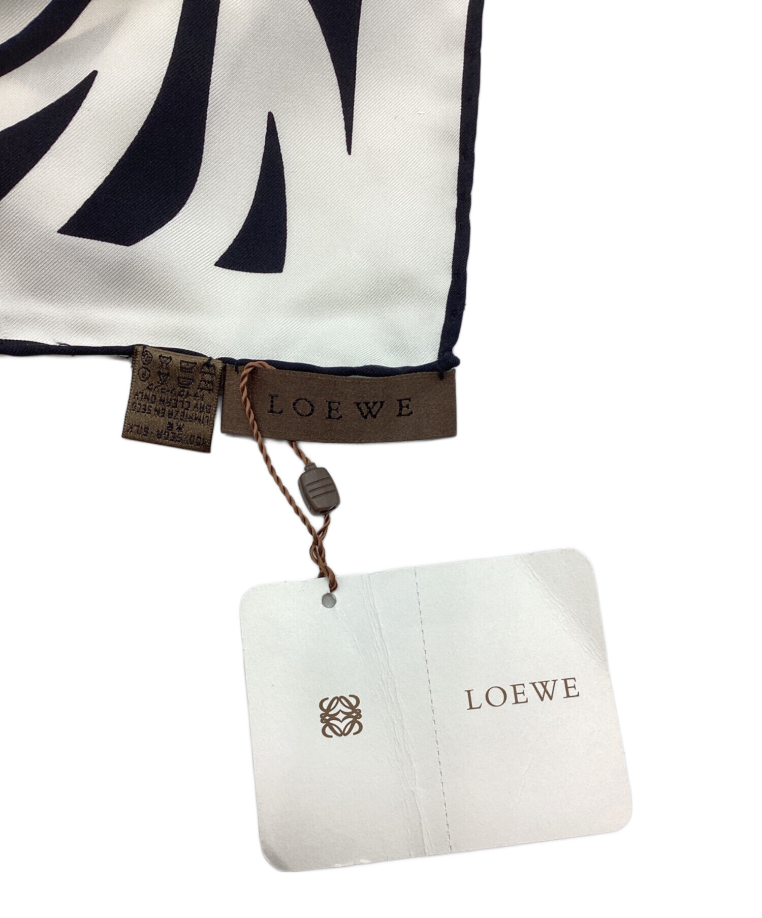 中古・古着通販】LOEWE (ロエベ) シルクスカーフ ブラック 未使用品 