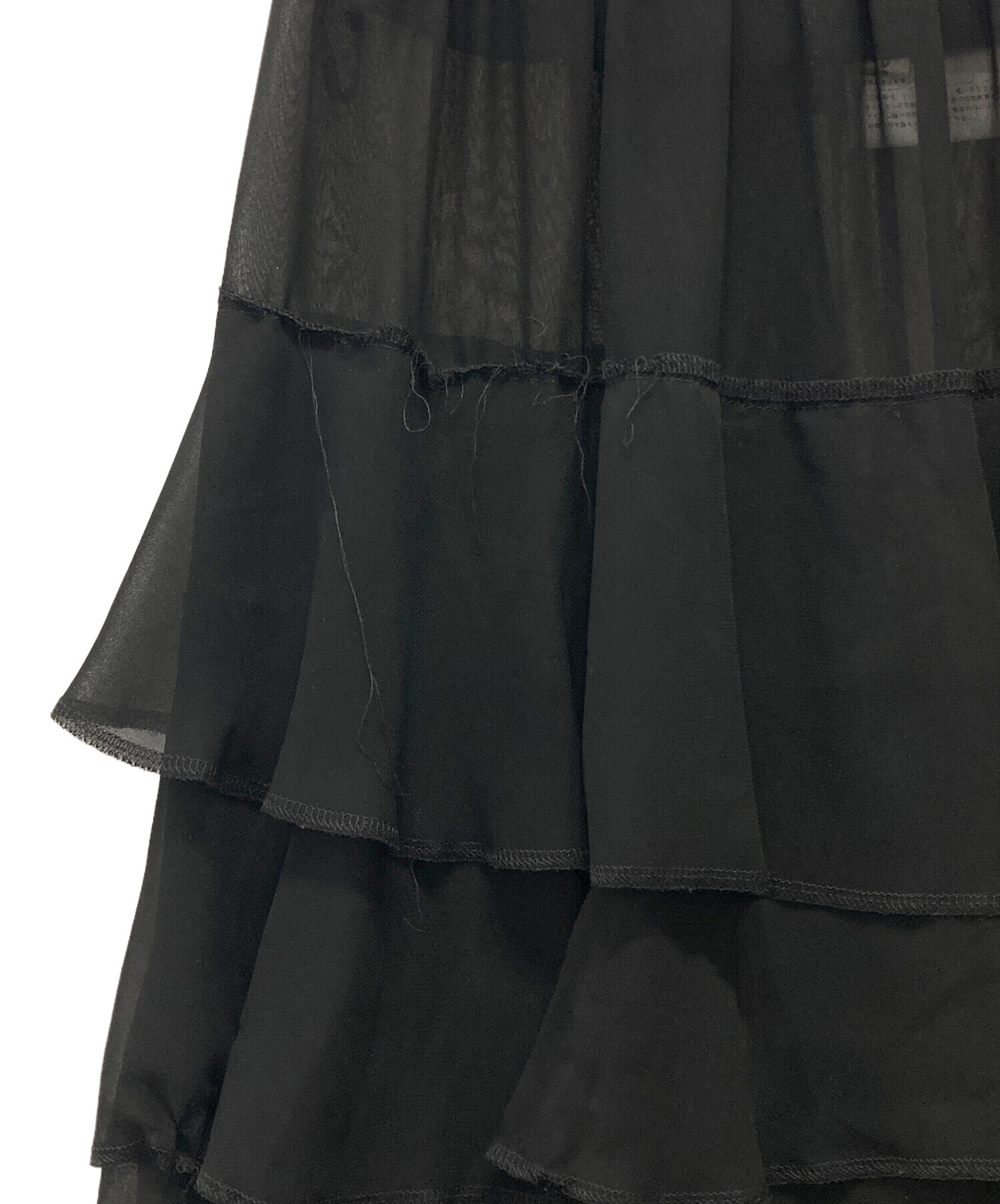コムデギャルソンスカートフリルアシンメトリー黒XS