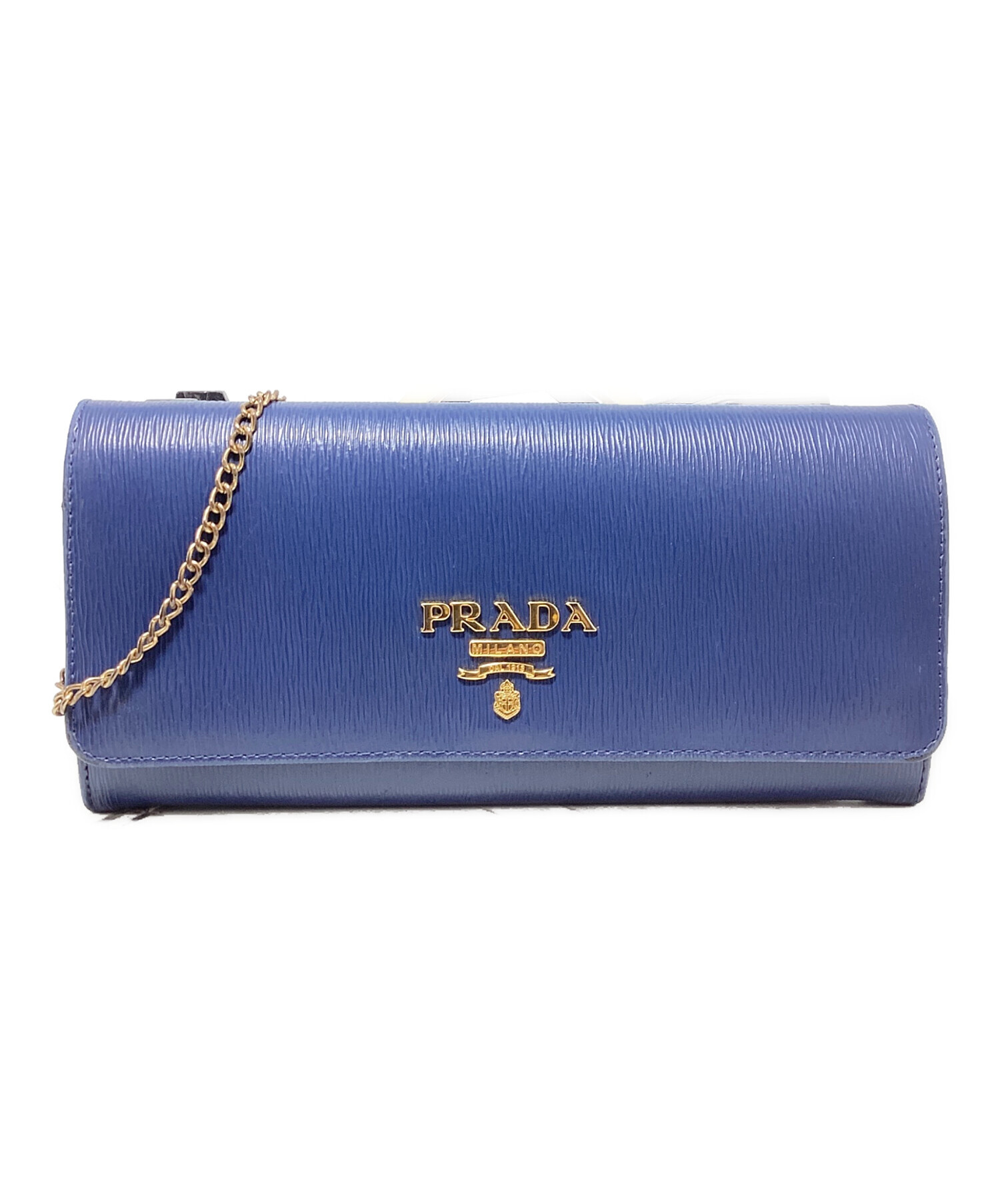 中古・古着通販】PRADA (プラダ) チェーンウォレット ブルー｜ブランド 