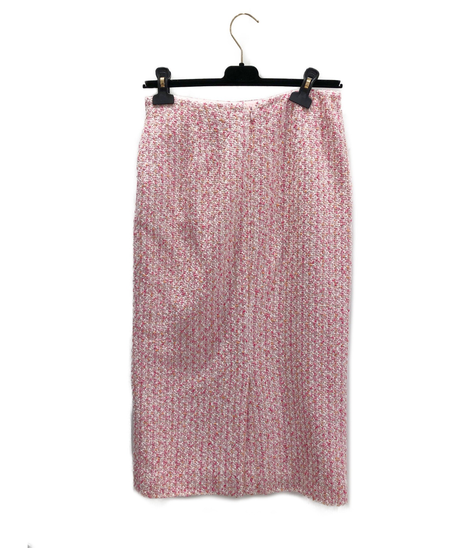 CHANEL (シャネル) ツイードスカート ピンク サイズ:38