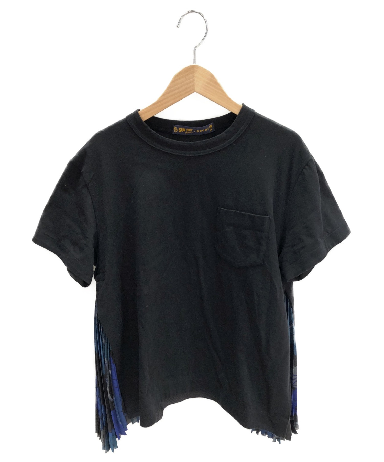 中古・古着通販】sacai (サカイ) 切替カットソー ブラック×ネイビー 