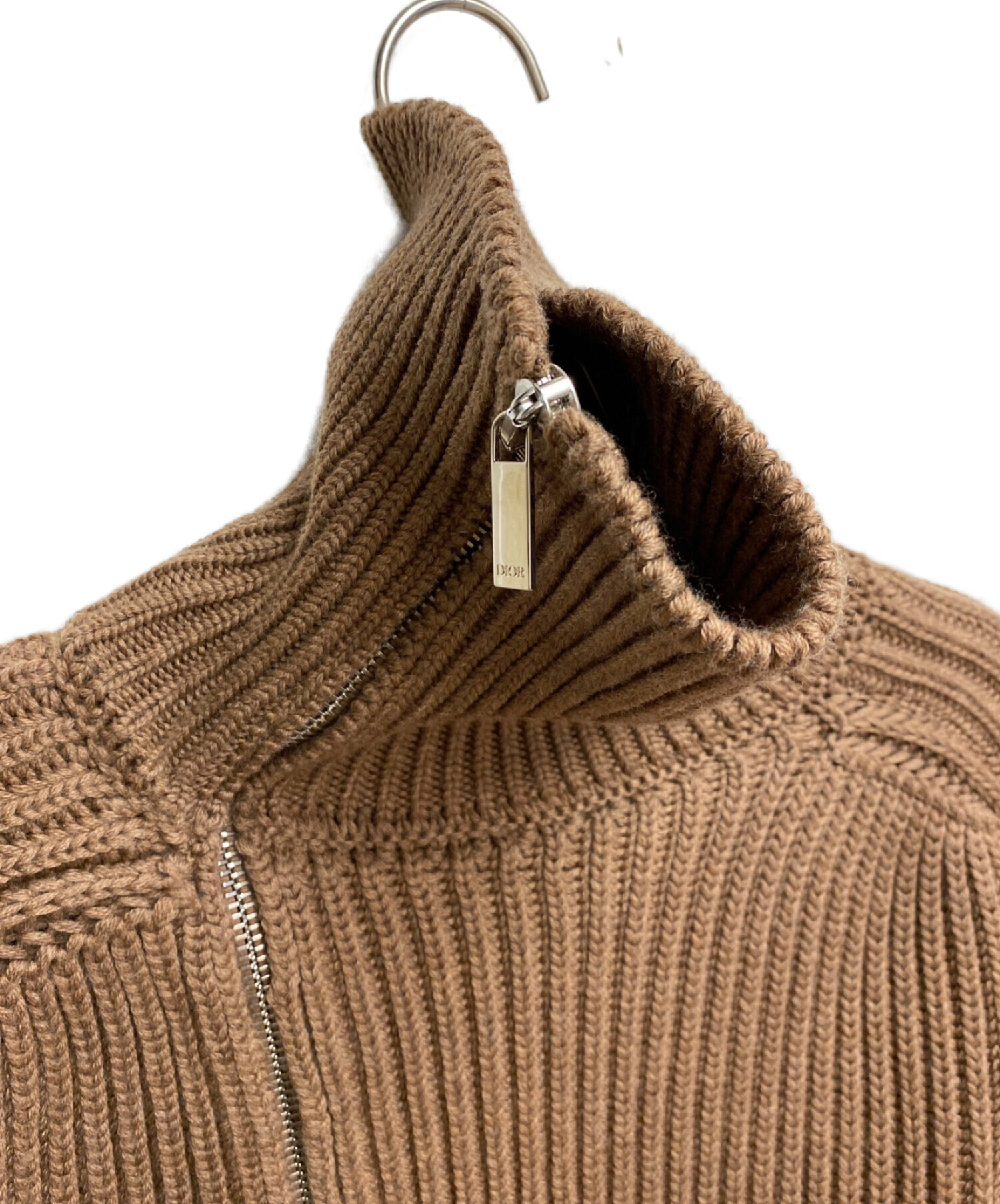 Dior (ディオール) ハイネックジップアップセーター ブラウン サイズ:M