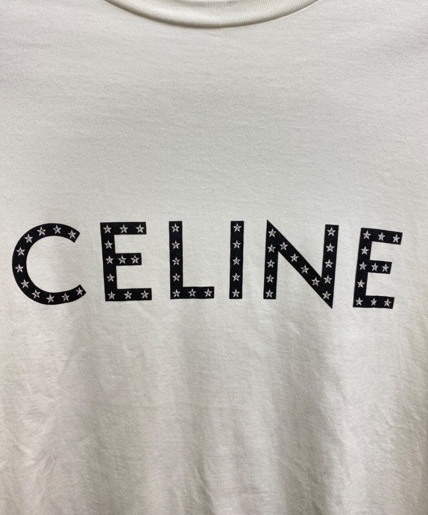 中古・古着通販】CELINE (セリーヌ) ラインストーン ルーズTシャツ 