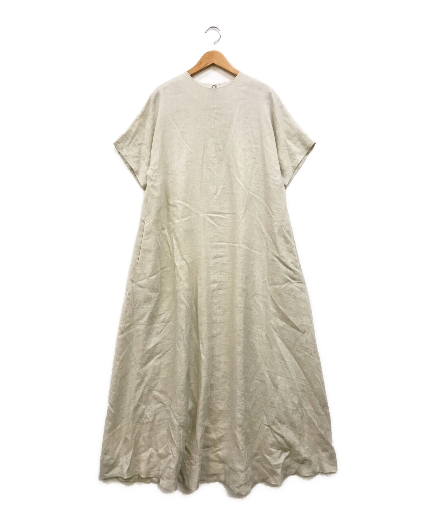 中古・古着通販】SACRA (サクラ) リネンボイルワンピース ベージュ 