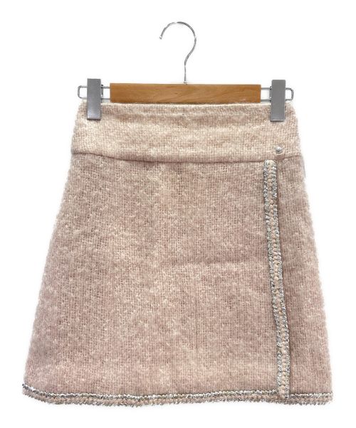 中古・古着通販】CHANEL (シャネル) ツイードモヘアスカート ピンク  