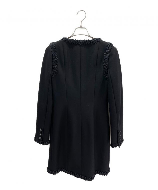 中古・古着通販】CHANEL (シャネル) ウールリボンコート ブラック 