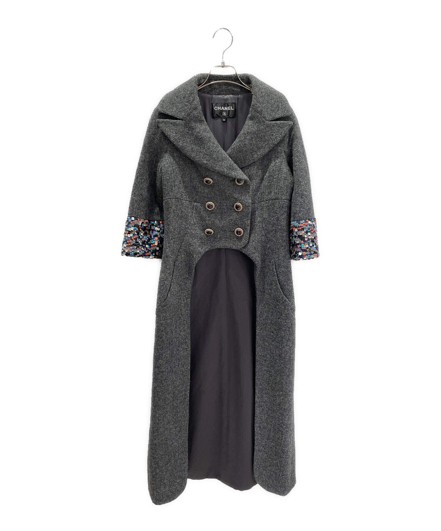 中古・古着通販】CHANEL (シャネル) ウールコート グレー サイズ:34 