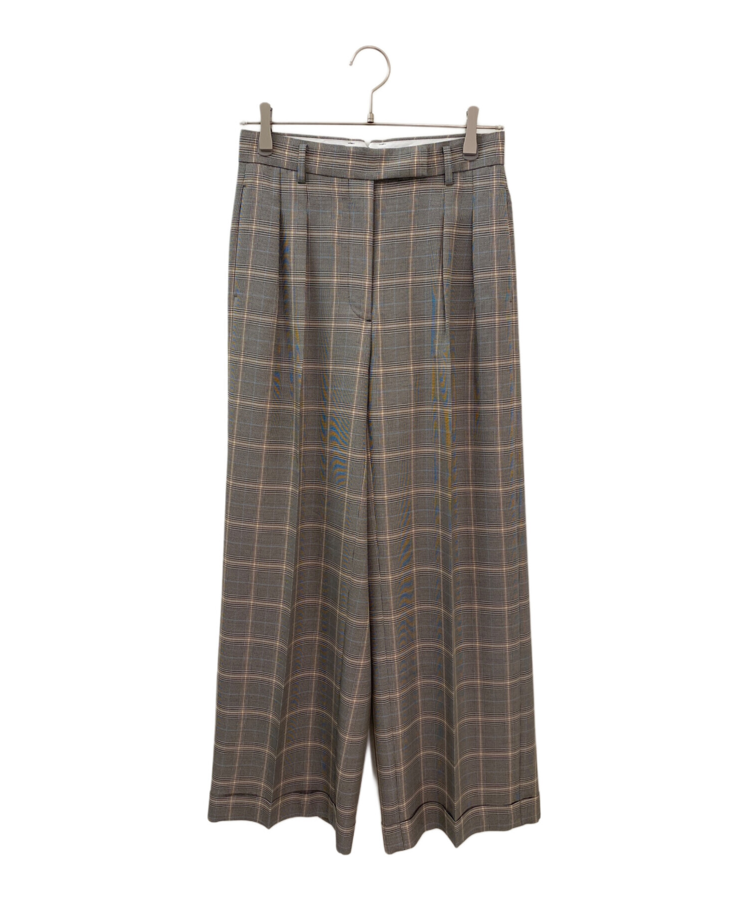 中古・古着通販】ebure (エブール) チェックパンツ グレー サイズ:36  