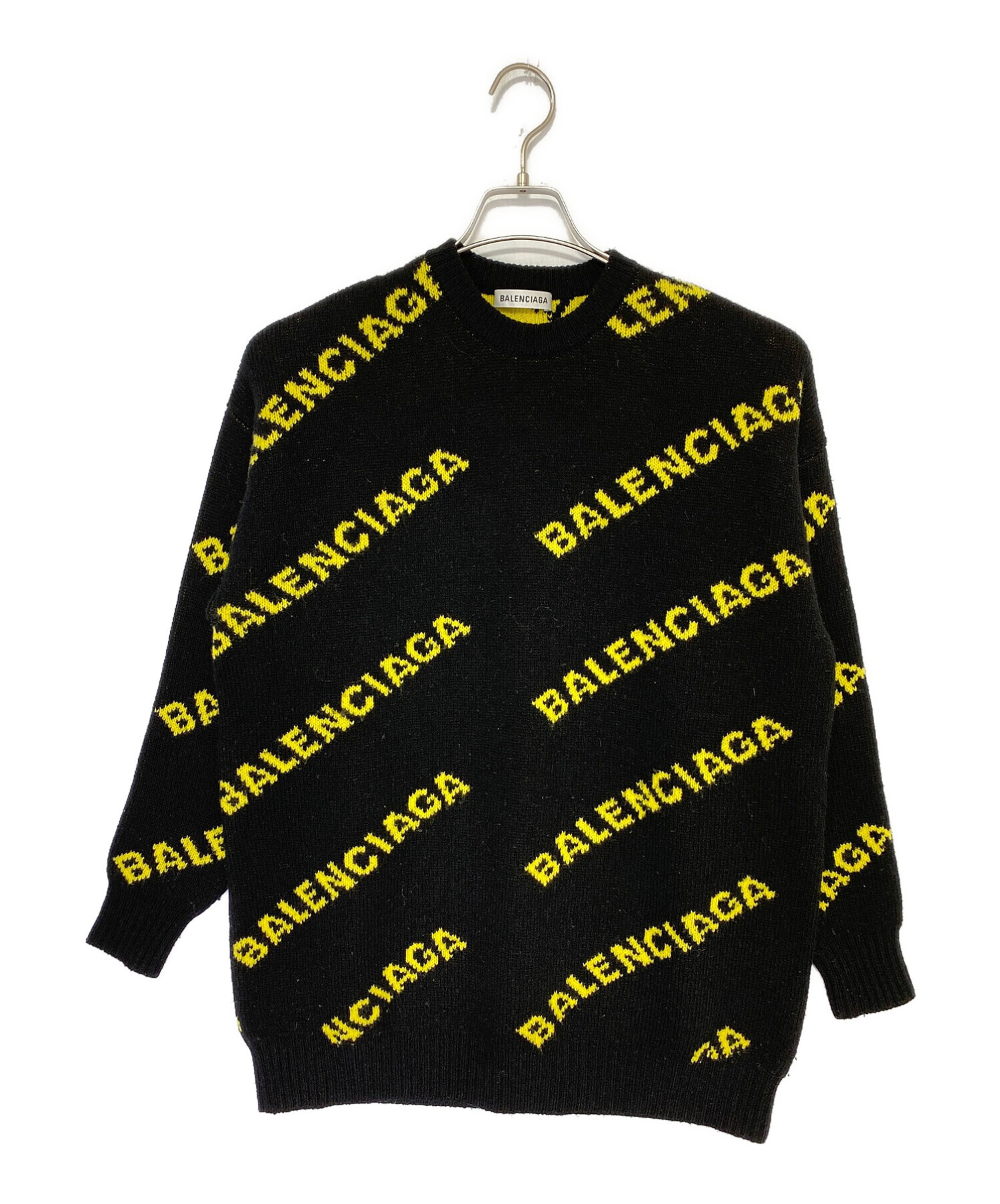 中古・古着通販】BALENCIAGA (バレンシアガ) ロゴニット ブラック 