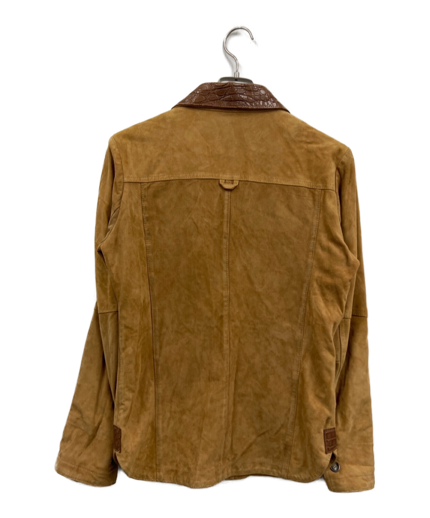 EMMETI (エンメティ) クロコ切替スウェードジャケット ブラウン サイズ:44